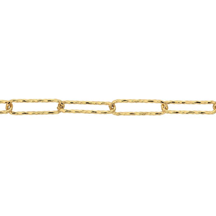 14K Yellow Gold 2.7mm Diamond-Cut Oval Cable Chain