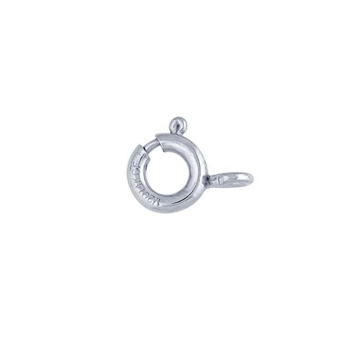 10K White Gold 4 x 4mm Lightweight Spring Ring Clasp