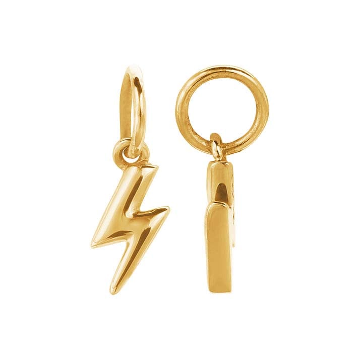 14K Yellow Gold Lightning Bolt Charm