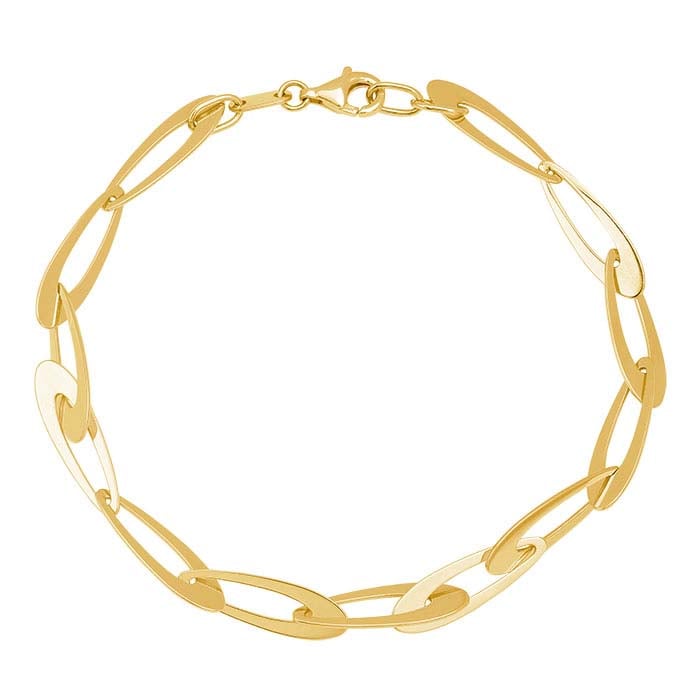 14K Yellow 5.4mm Oval Cable Bracelet