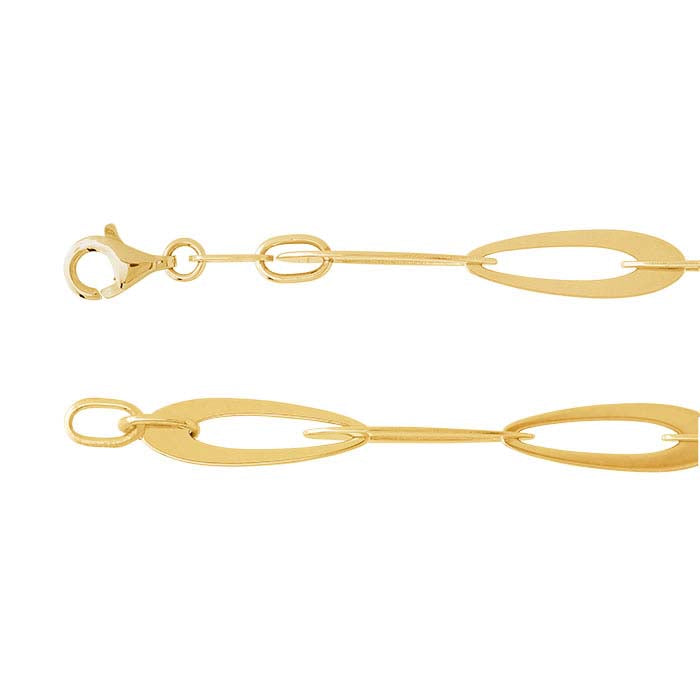 14K Yellow 5.4mm Oval Cable Bracelet
