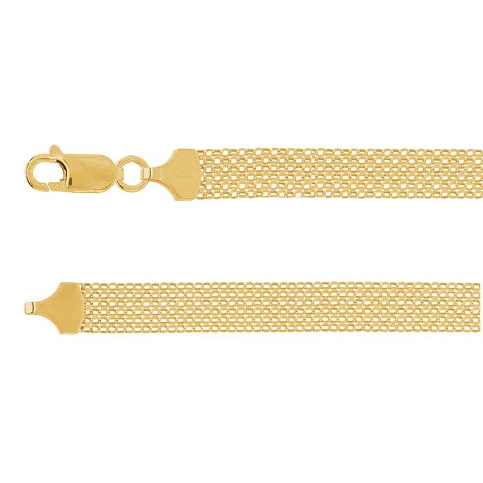 14K Yellow Gold 7mm Bismark Chain