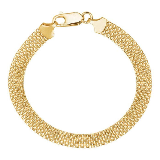 Bracciale a catena Bismark in oro giallo 14K da 7 mm