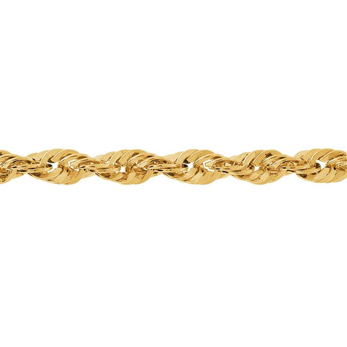 10K Yellow Gold 2.5mm Diamond-Cut French Rope Chain