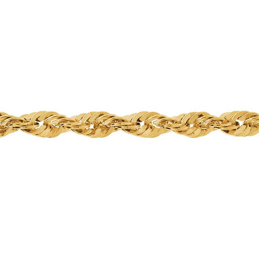 10K Yellow Gold 2.5mm Diamond-Cut French Rope Chain