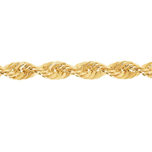 10K Yellow Gold 4mm Diamond-Cut French Rope Chain