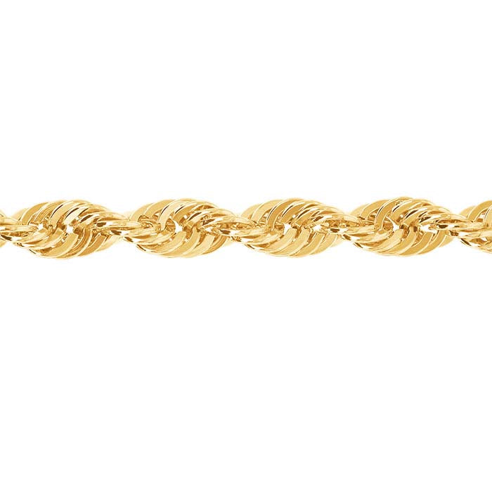 10K Yellow Gold 4mm Diamond-Cut French Rope Chain
