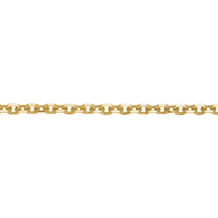 18K Yellow Gold 1.4mm Diamond-Cut Cable Chain