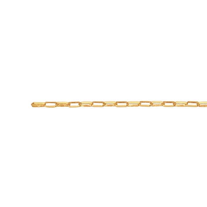 Corrente Rolo Alongada 1,3mm em Ouro Amarelo 10K, Por Polegada