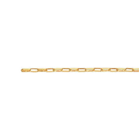 10K Gult Guld 1,3 mm Förlängd Rolo-kedja, Per Tum