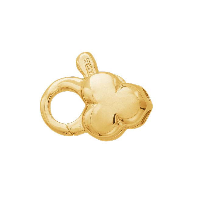 14K 옐로우 골드 10 x 7.6mm 클로버 리프 랍스터 클라스프