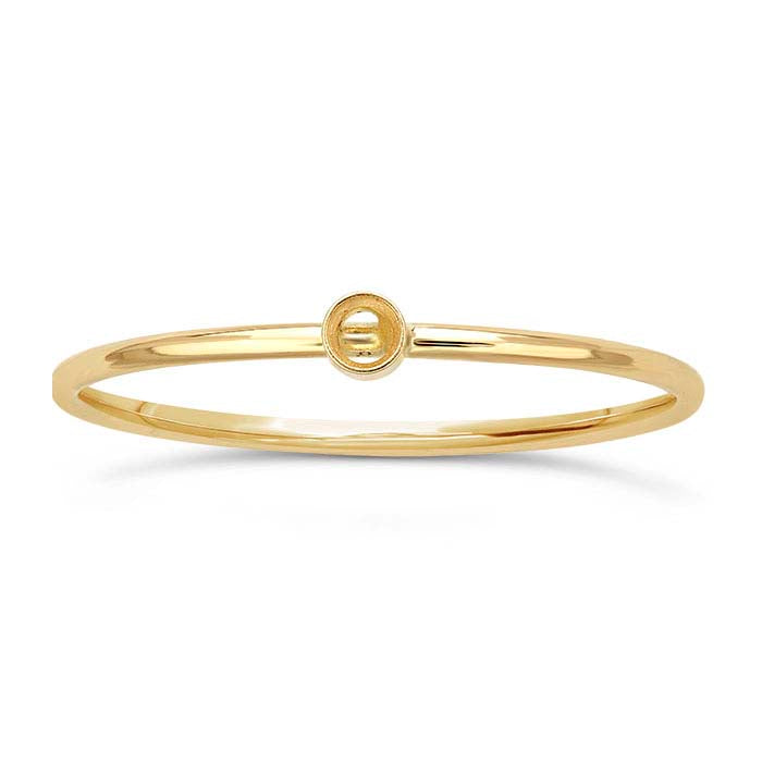 14K Yellow Gold Round Bezel Ring Mounting