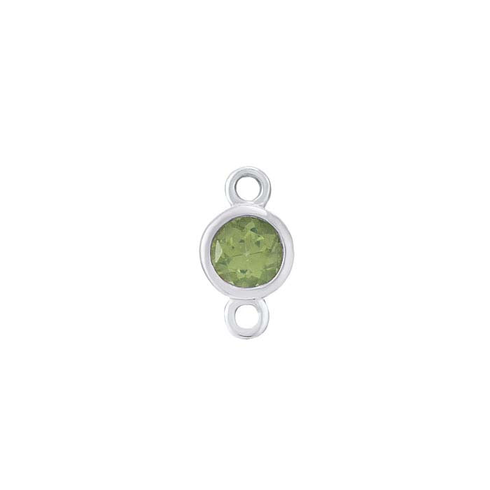 14K White Gold 3mm Peridot-Set Link Component