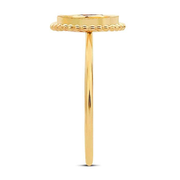 14/20 Yellow Gold-Filled 8mm Beaded Round Cabochon Ring Mounting