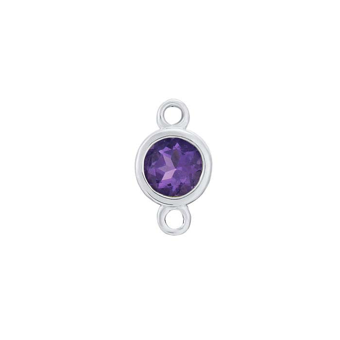 14K White Gold 3.5mm Amethyst-Set Link Component