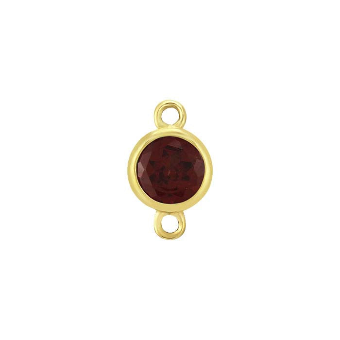 14K Yellow Gold 4mm Garnet-Set Link Component