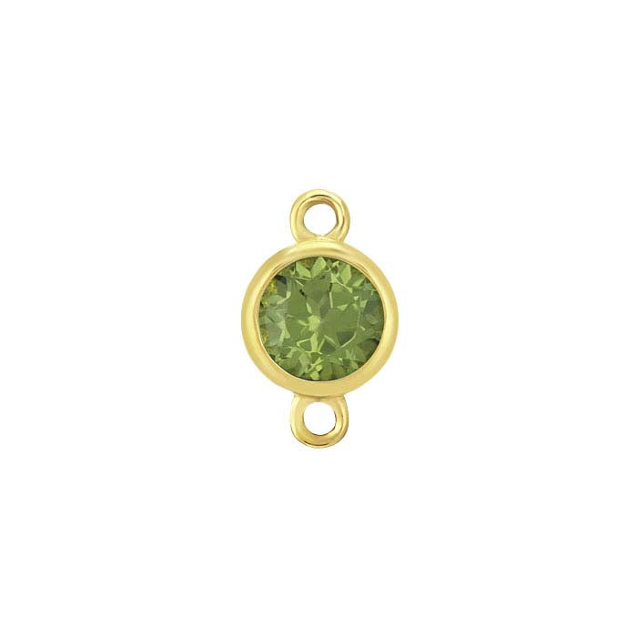 14K Yellow Gold 4mm Peridot-Set Link Component