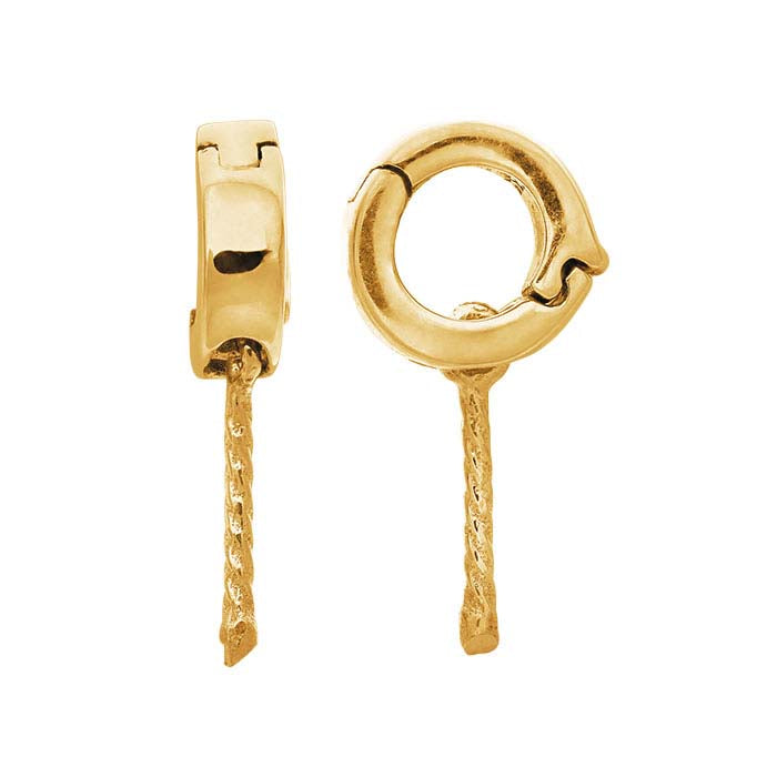 14K Yellow Gold Necklace Enhancer with Pearl Peg