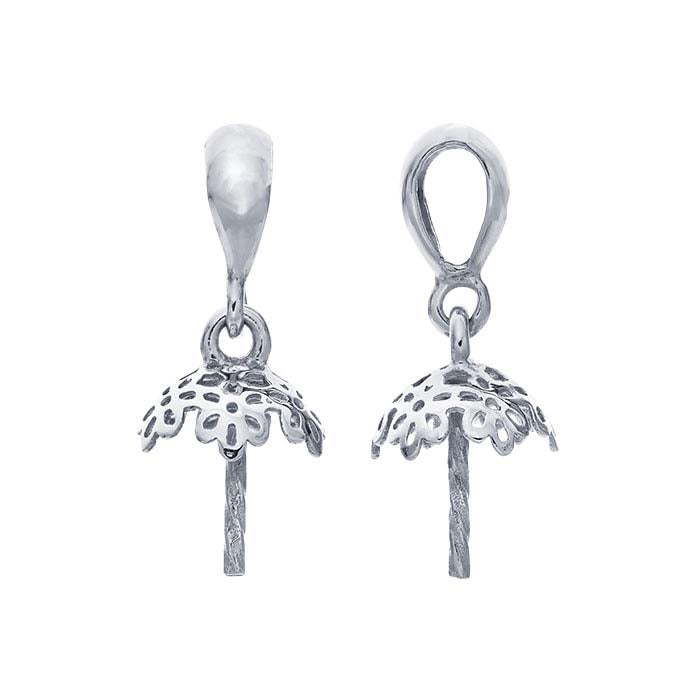 14K White Gold Pearl Component Mounting