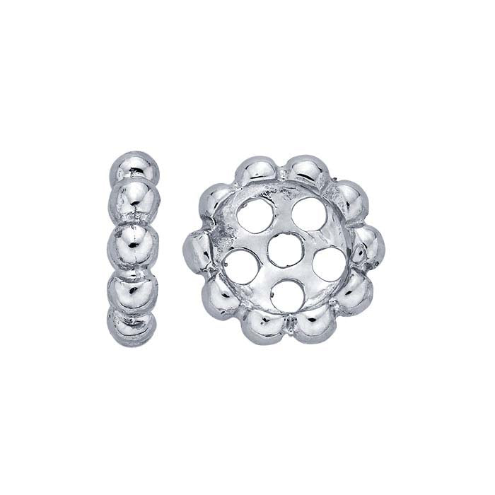 14K Balto Aukso 6 mm Karoliukų Tarpinė Karoliukas