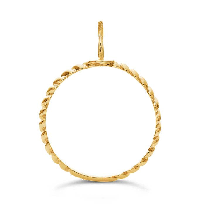 14K Yellow Gold Twist Band Pearl Ring Mounting