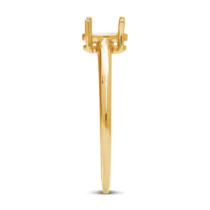 14K Yellow Gold 6 x 4mm Oval Ring Mounting