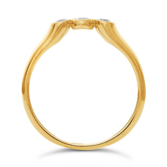 14K Yellow Gold Diamond-Set Ring