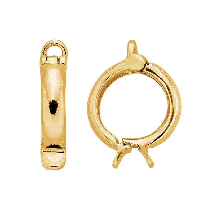 14K 옐로우 골드 라운드 목걸이 인핸서 클로즈드 링 포함