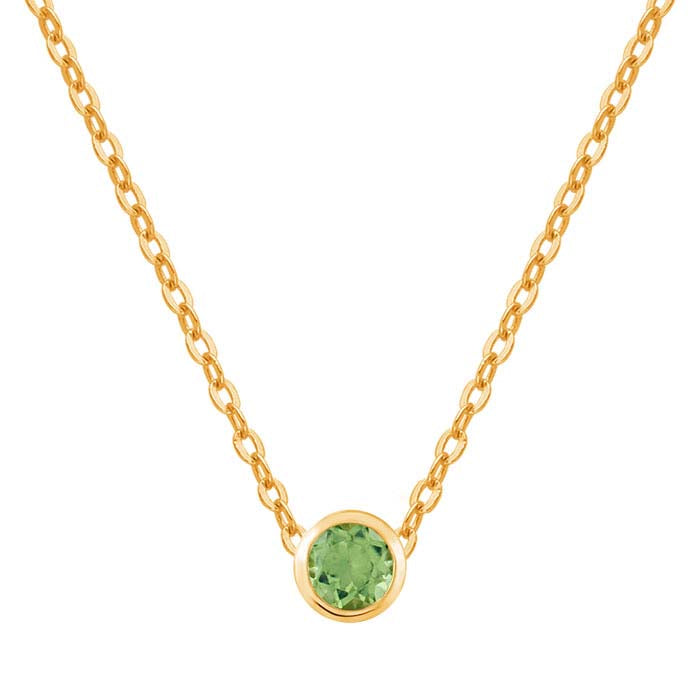 14K Yellow Gold 3mm Peridot-Set Charm