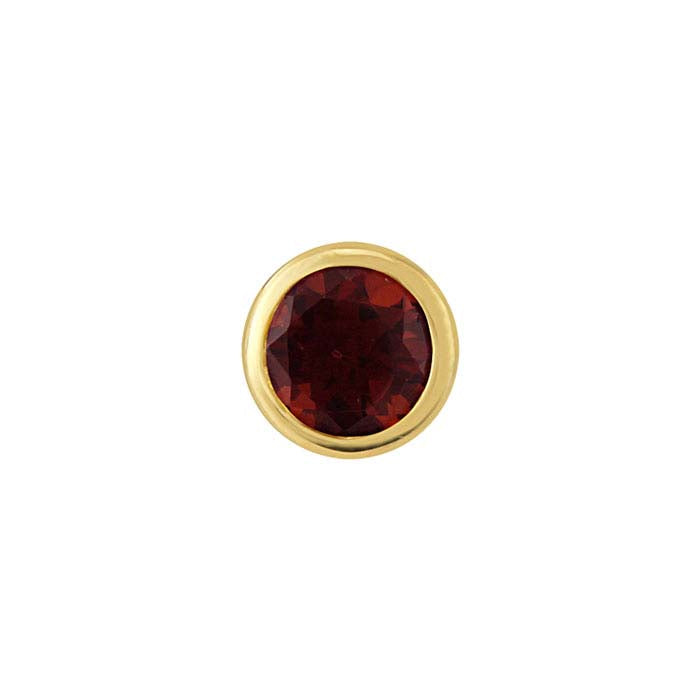 14K Yellow Gold 4mm Garnet-Set Charm