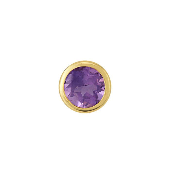 14K Yellow Gold 4mm Amethyst-Set Charm