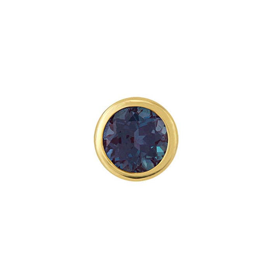 14K Yellow Gold 4mm Lab-Grown Alexandrite-Set Charm