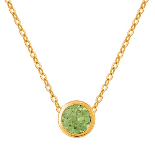 14K Yellow Gold 4mm Peridot-Set Charm