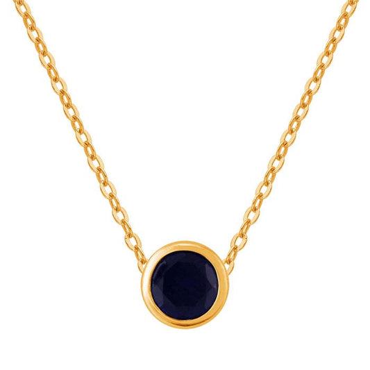 14K Yellow Gold 4mm Lab-Grown Sapphire-Set Charm