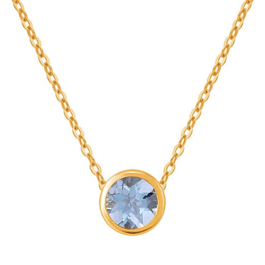 14K Yellow Gold 4mm Blue Topaz-Set Charm