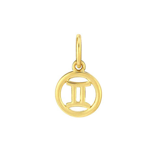 14K Yellow Gold Gemini Charm