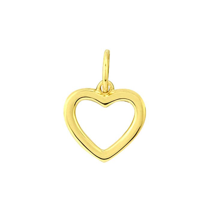 14K Yellow Gold Open Heart Charm