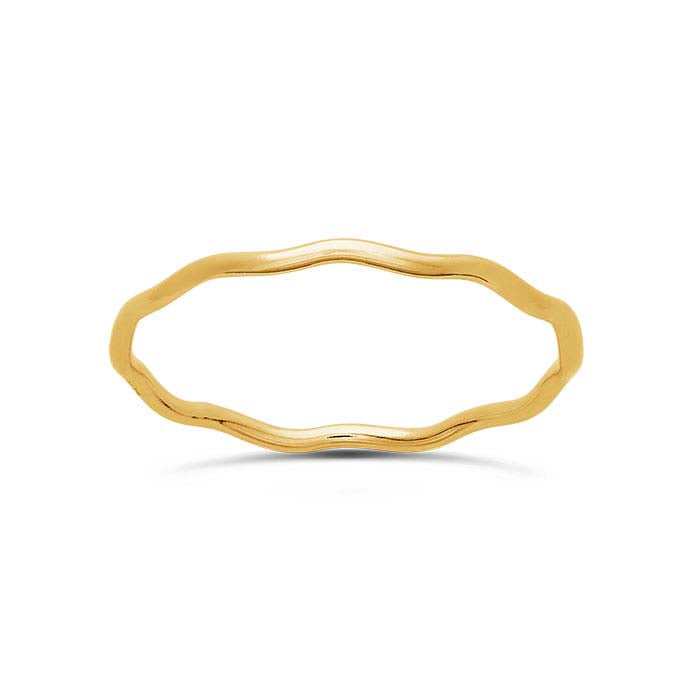 Anel Ondulado 1mm em Ouro Amarelo 14/20 Revestido