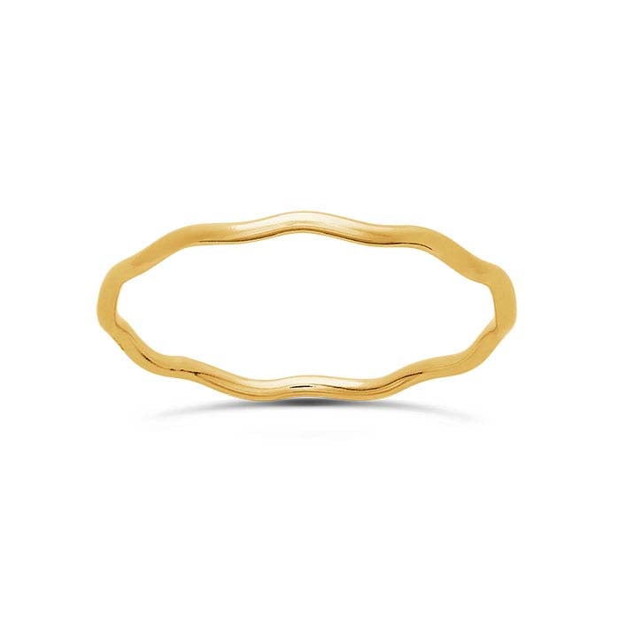 Anel Ondulado 1mm em Ouro Amarelo 14/20 Revestido