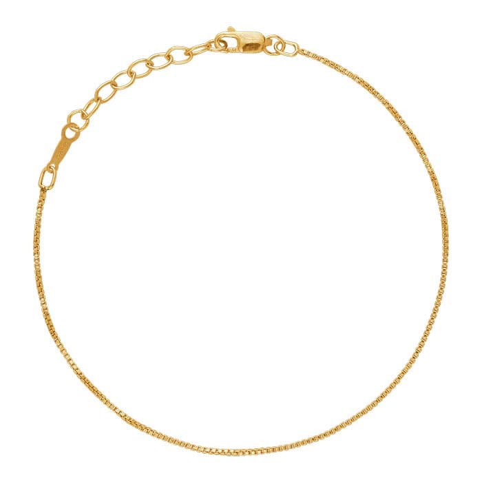 14/20 Yellow Gold-Filled 0.85mm Venetian Box Chain Bracelet