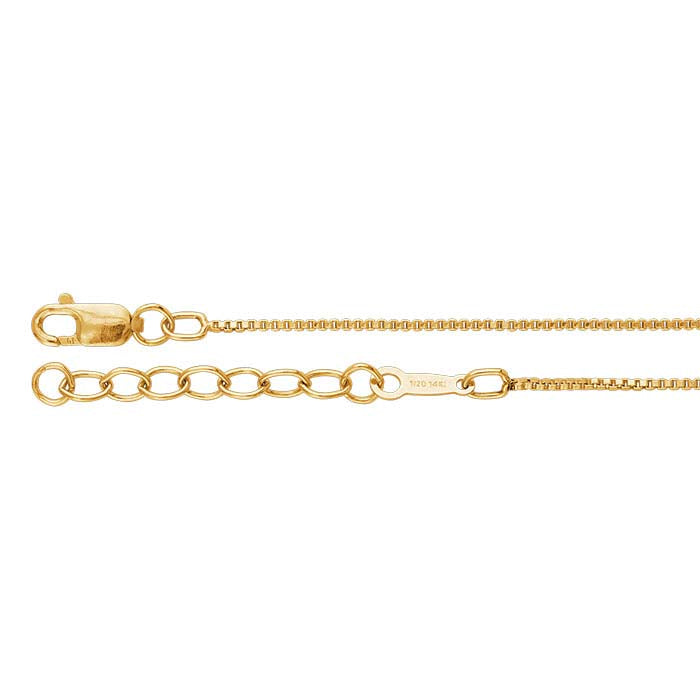 14/20 Yellow Gold-Filled 0.85mm Venetian Box Chain Bracelet