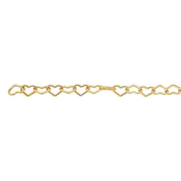 14/20 Yellow Gold-Filled 3.2mm Heart Link Cable Chain