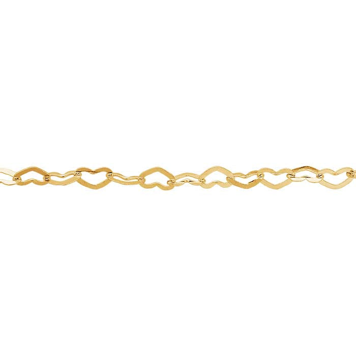14/20 Yellow Gold-Filled 1.7mm Flat Heart Link Cable Chain