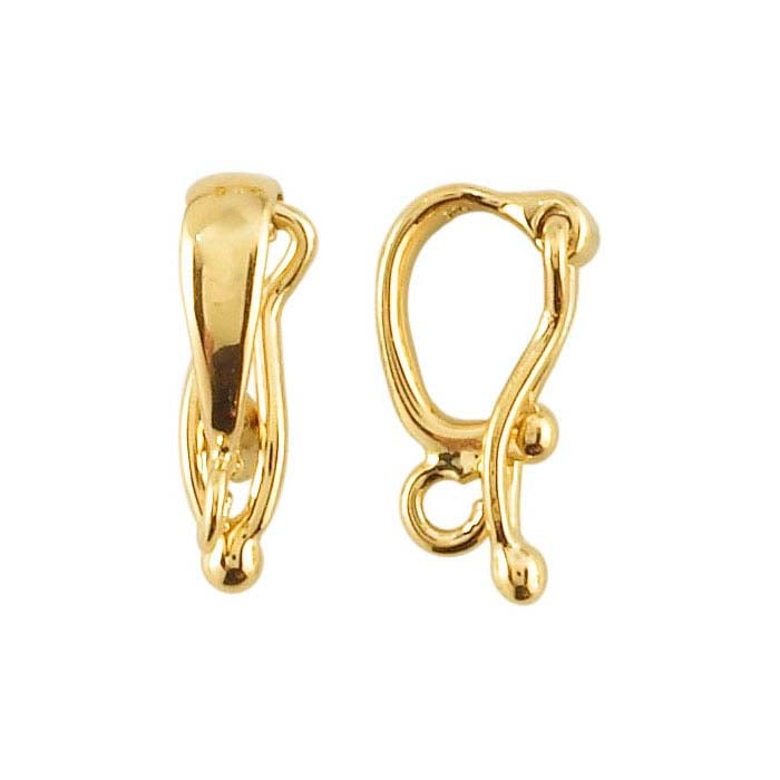 18K Yellow Gold Oval Necklace Enhancer with Open Ring