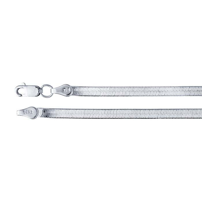 Αλυσίδα Herringbone 4,6mm από Λευκό Χρυσό 14Κ