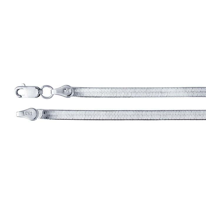 14K White Gold 4.6mm Herringbone Chain
