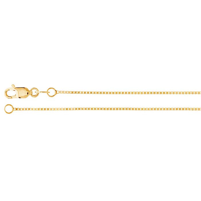 14K Yellow Gold 0.75mm Venetian Box Chain