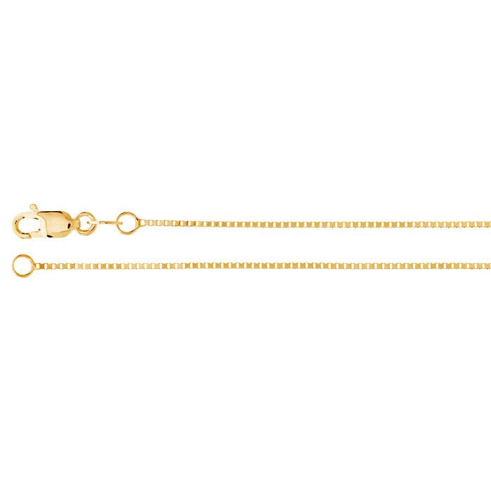 14K Yellow Gold 0.75mm Venetian Box Chain