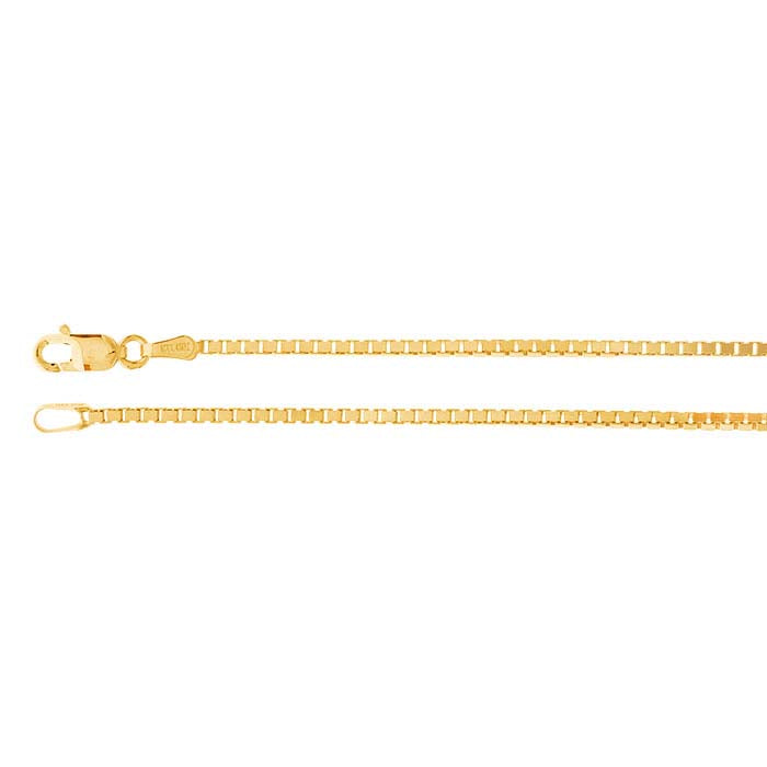 14K Yellow Gold 1.4mm Venetian Box Chain
