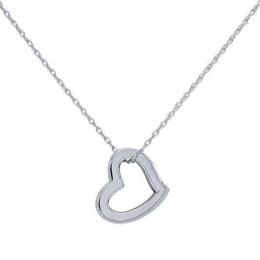 Κολιέ Ανοιχτή Καρδιά από Λευκό Χρυσό 14Κ
